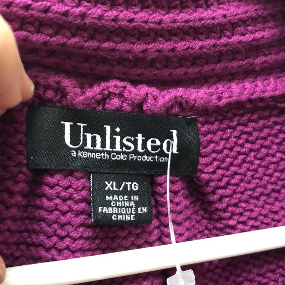 ❤️EUC Unlisted By Kenneth Cole Cardigan Woman Size XL Purple Pink Knitted - Picture 8 of 12